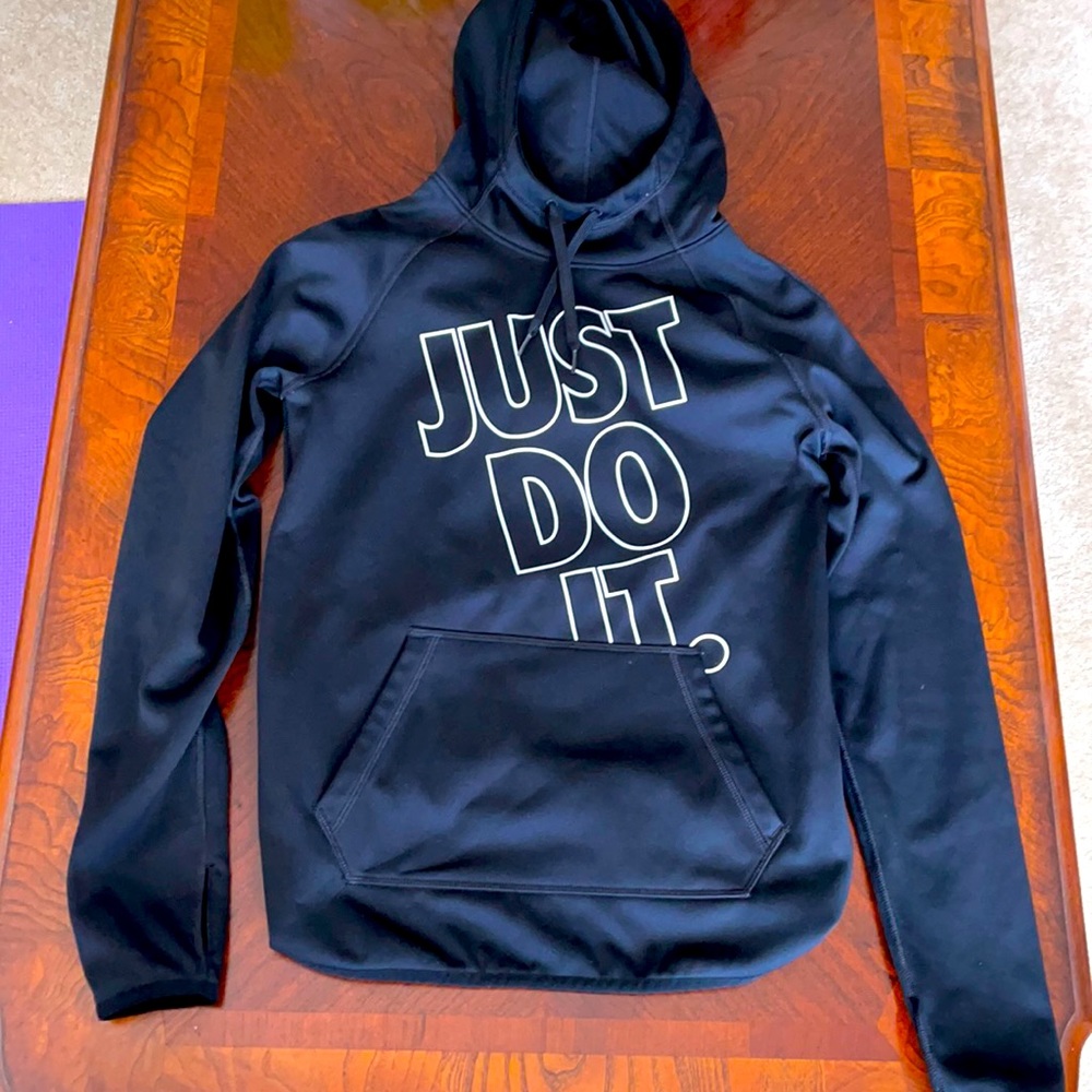 NIKE JUST DO IT HOODIE IN BLACK SIZE XSMALL